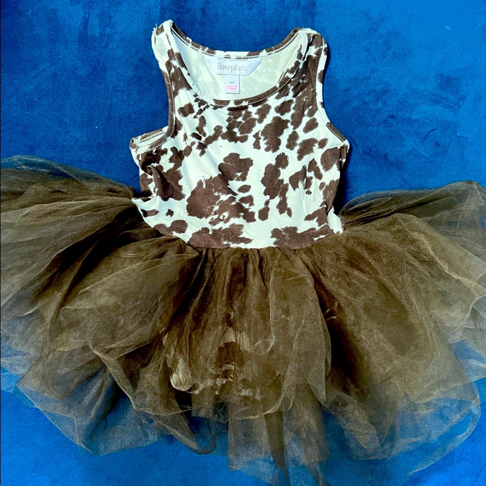 I Love Plum cow print tutu size 6